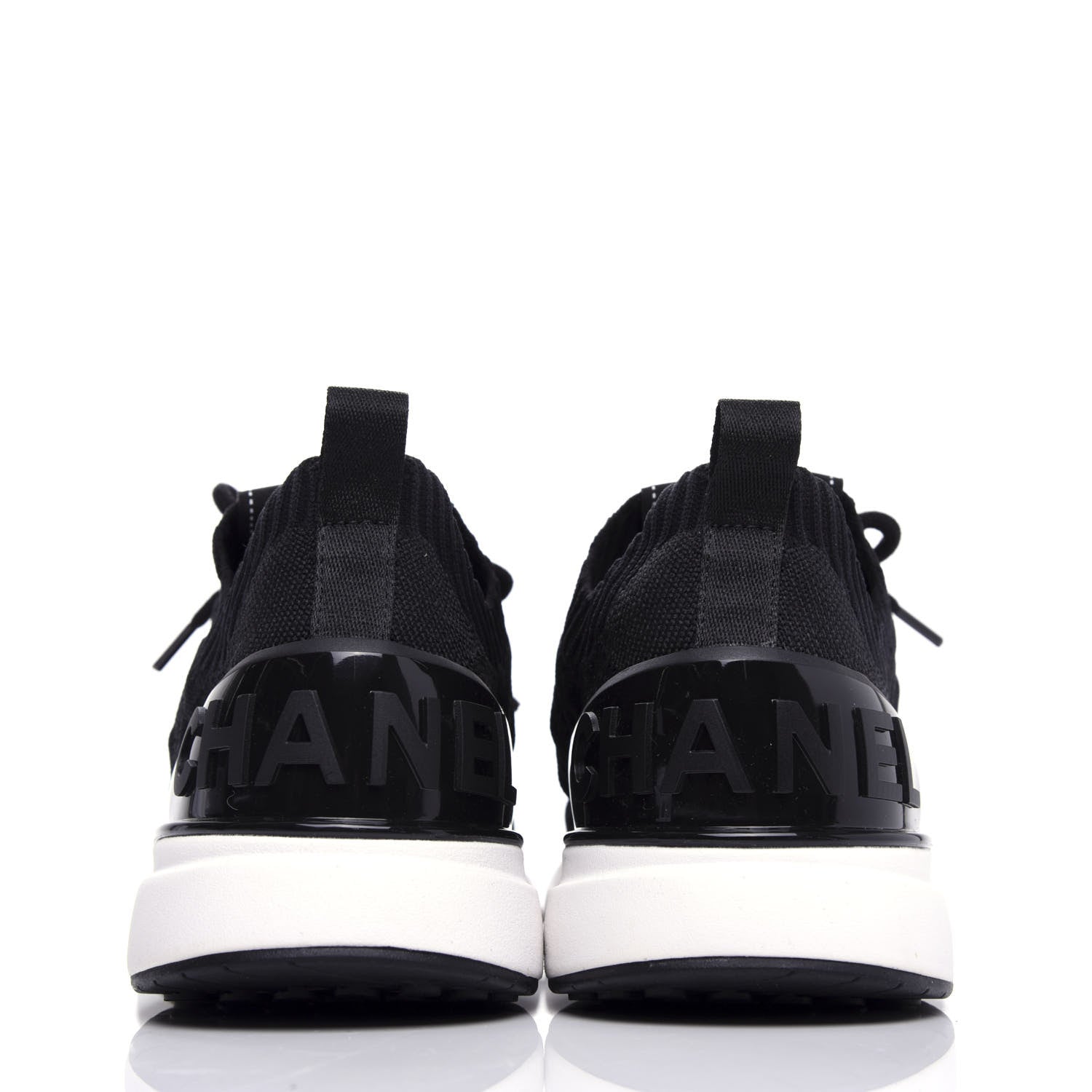 Chanel Fabric Logo Sneakers 38.5 Black 7 of 10