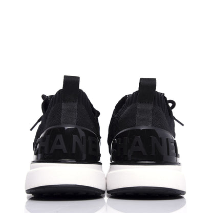 Chanel Fabric Logo Sneakers 38.5 Black 7 of 10