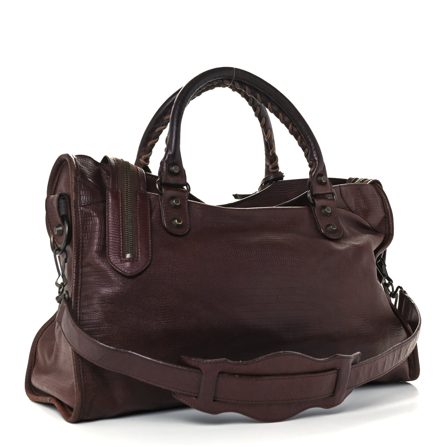 Agneau Classic Hardware Lizard Embossed City Castagna