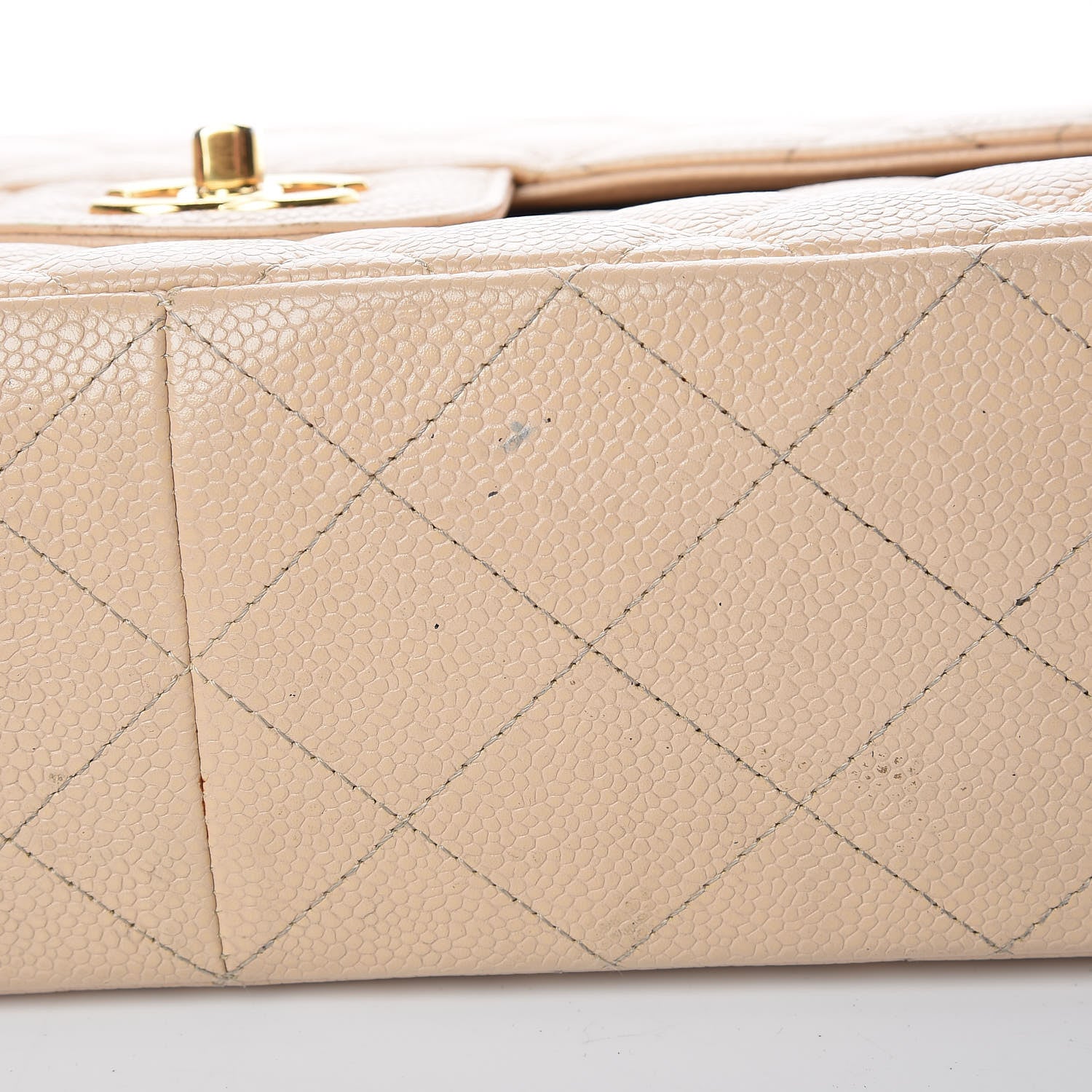Chanel Caviar Quilted Jumbo Single Flap Beige Clair 11 of 14