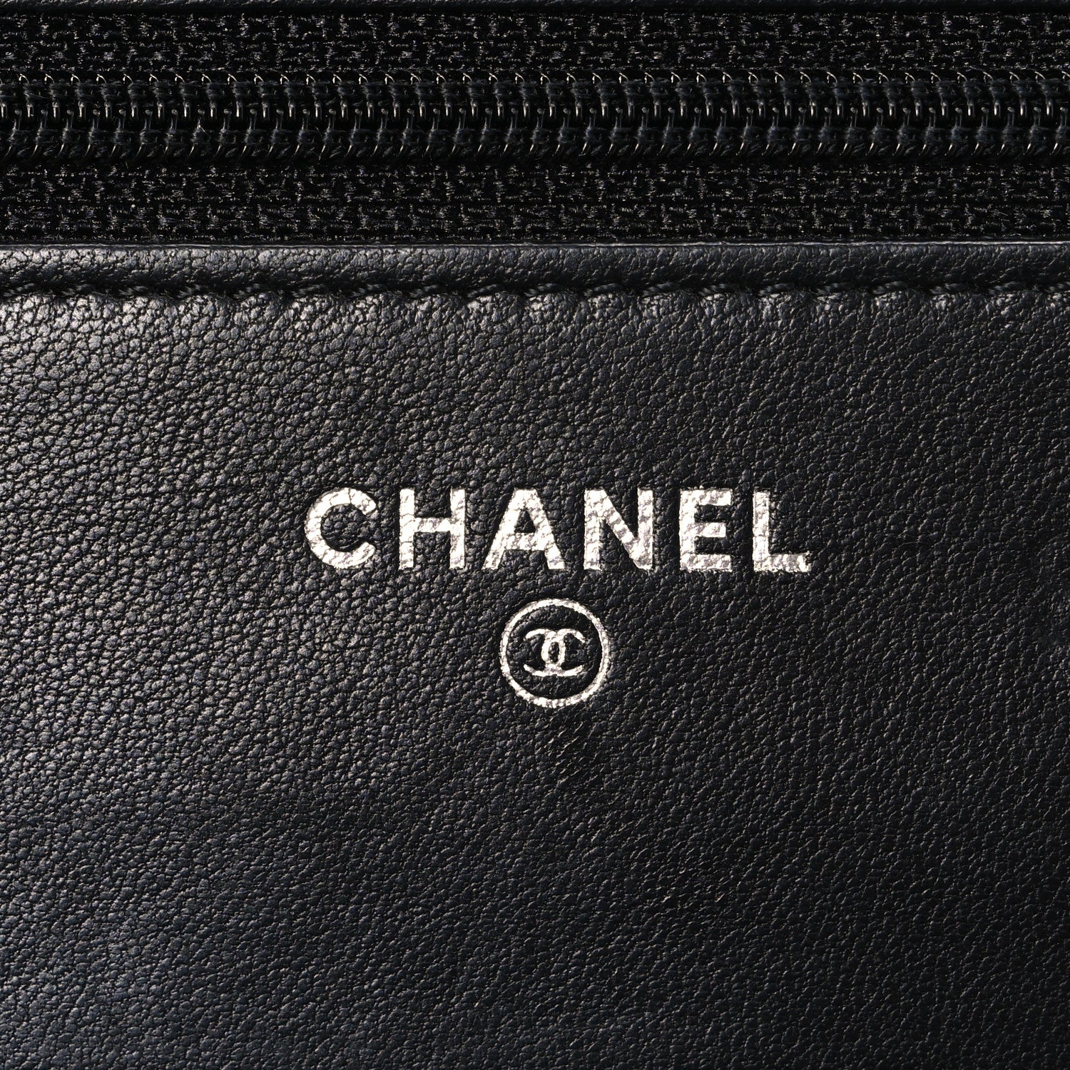 Chanel Lambskin Camellia Embossed Wallet on Chain WOC Black 6 of 11