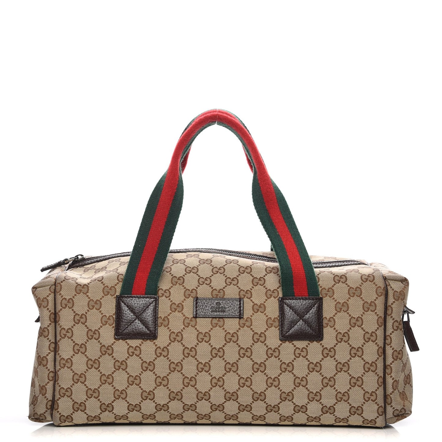 GG Monogram Web Small Carry On Duffle Beige Brown