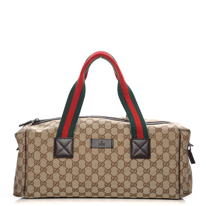 Gucci GG Monogram Web Small Carry On Duffle Beige Brown 1 of 11