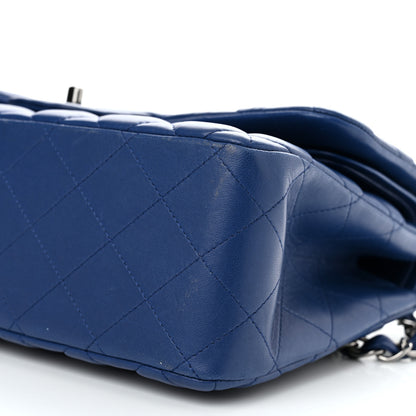 Chanel Lambskin Quilted Jumbo Double Flap Blue 10 of 12