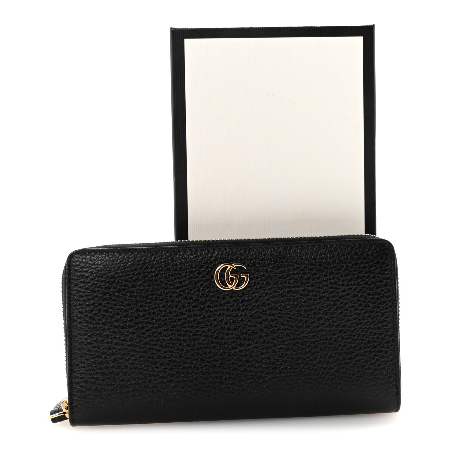 Gucci Dollar Calfskin GG Marmont Zip Around Wallet Black 7 of 7