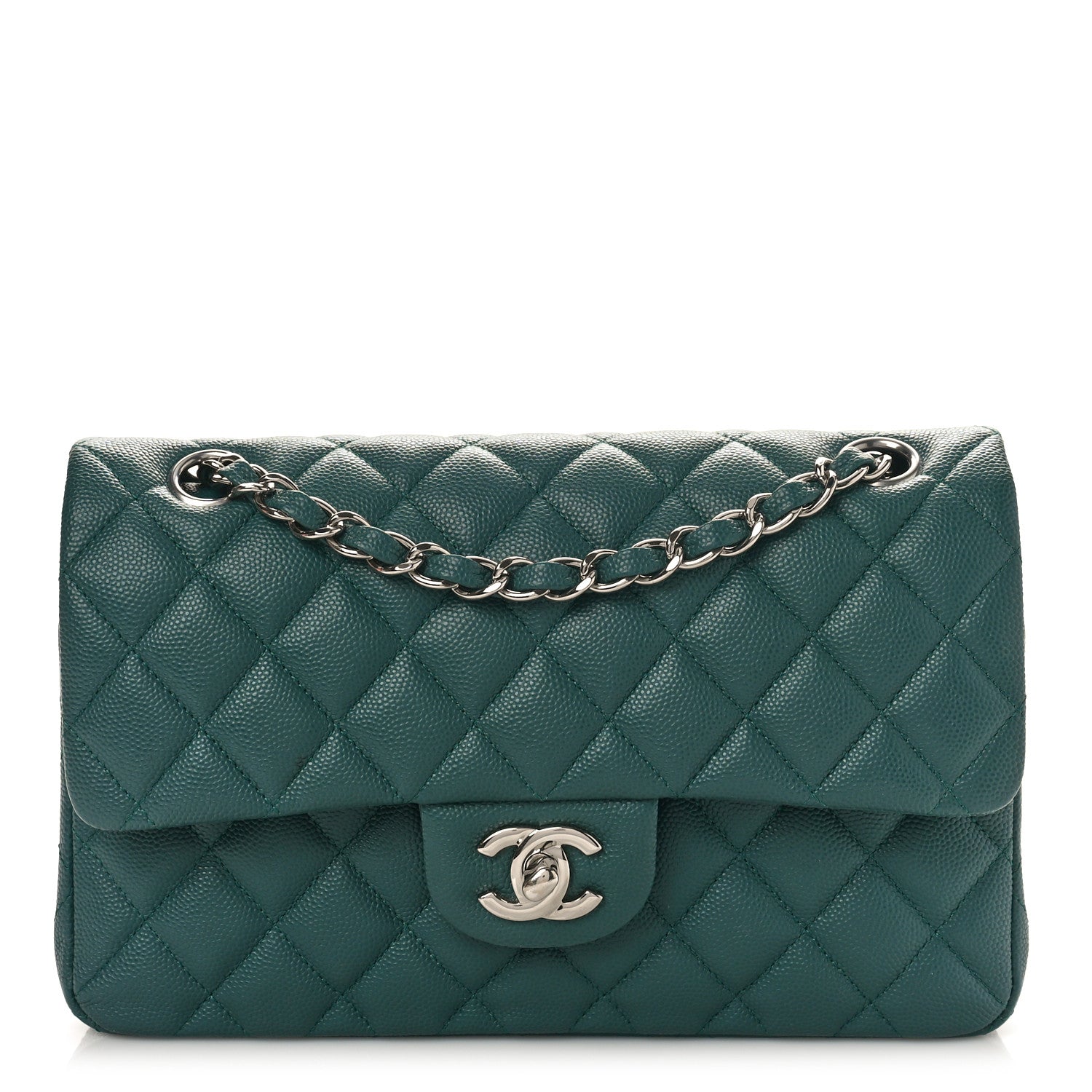 Chanel Caviar Quilted Small Double Flap Green 1 of 10