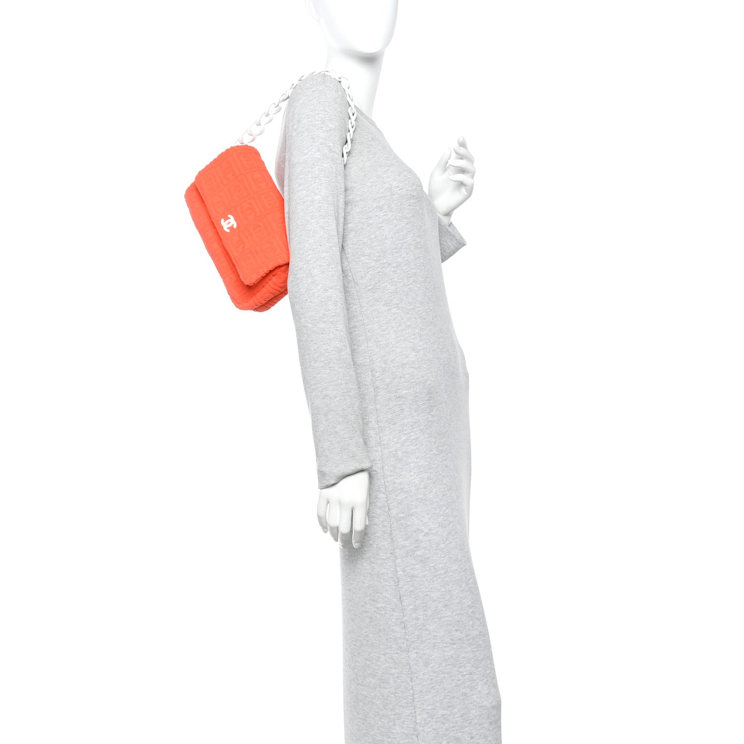 Chanel Terry Cloth CC Medium Single Flap Orange 2 of 12