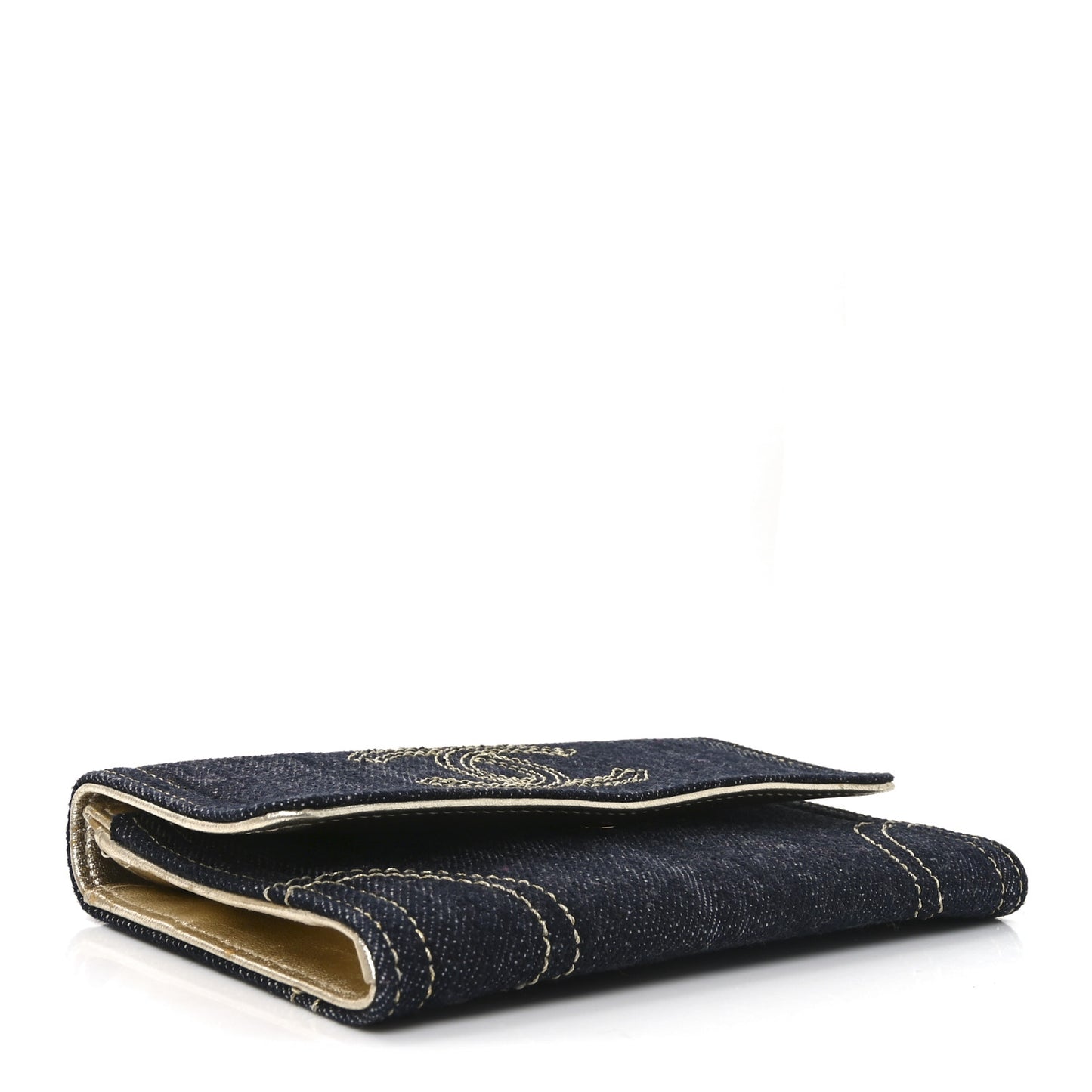 Denim CC Flap Wallet Blue