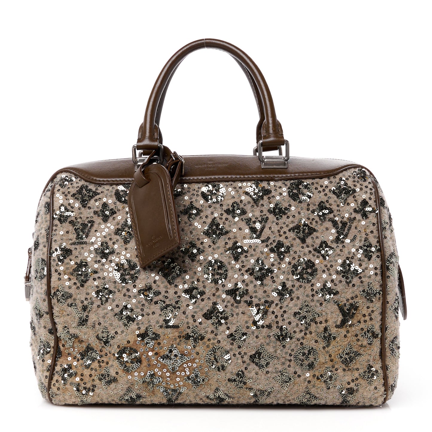 Sequin Monogram Sunshine Express Speedy Kaki