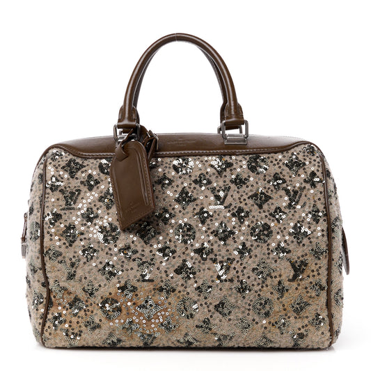 Sequin Monogram Sunshine Express Speedy Kaki