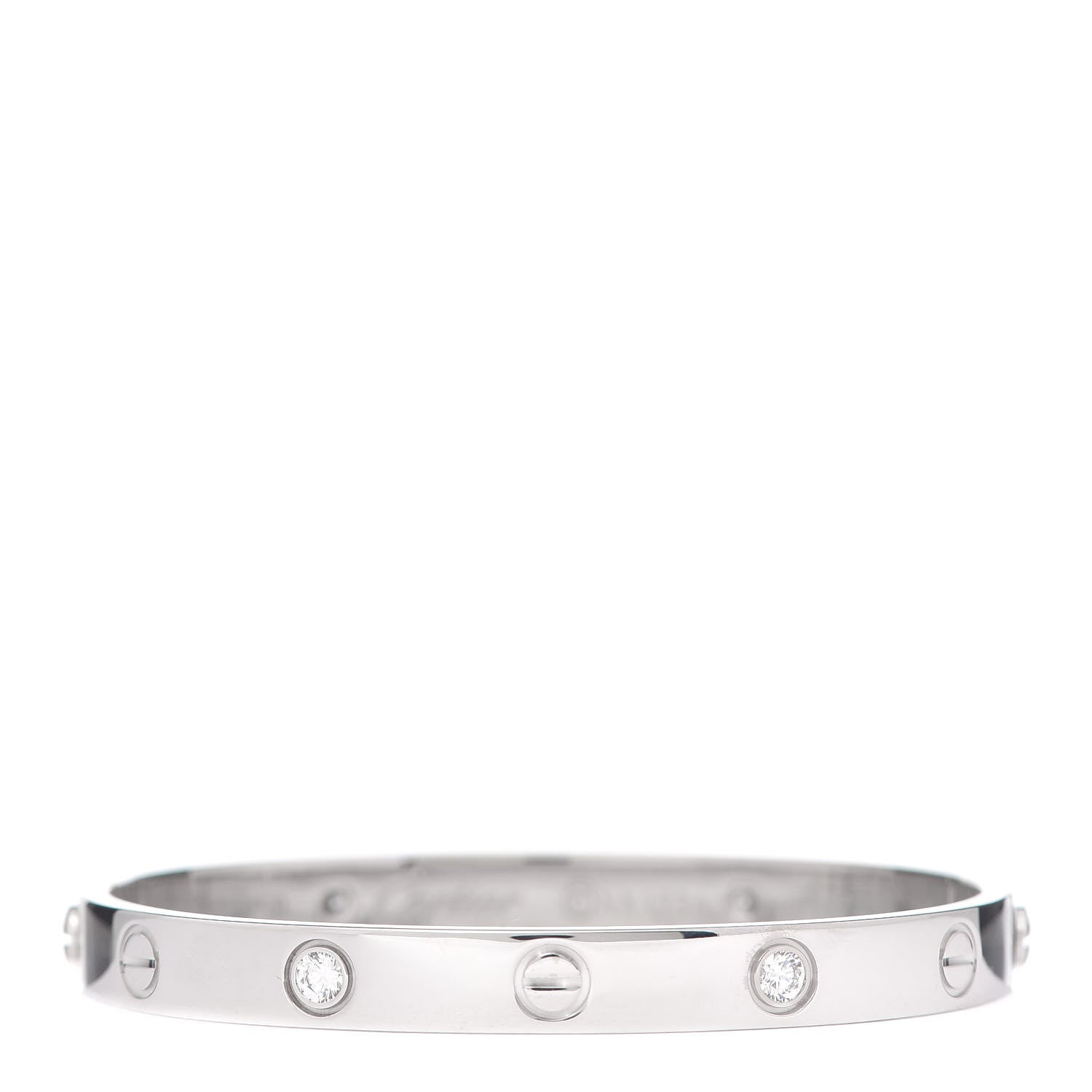 Cartier 18K White Gold 4 Diamond LOVE Bracelet 16 1 of 7