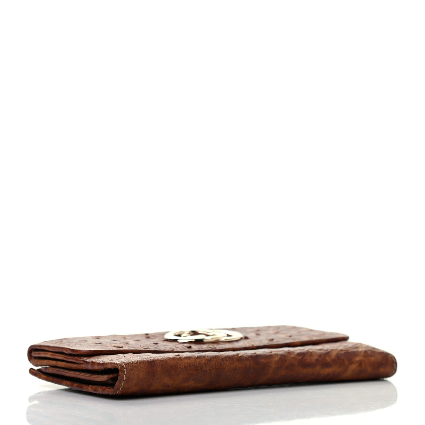 Ostrich Britt Continental Wallet Brown