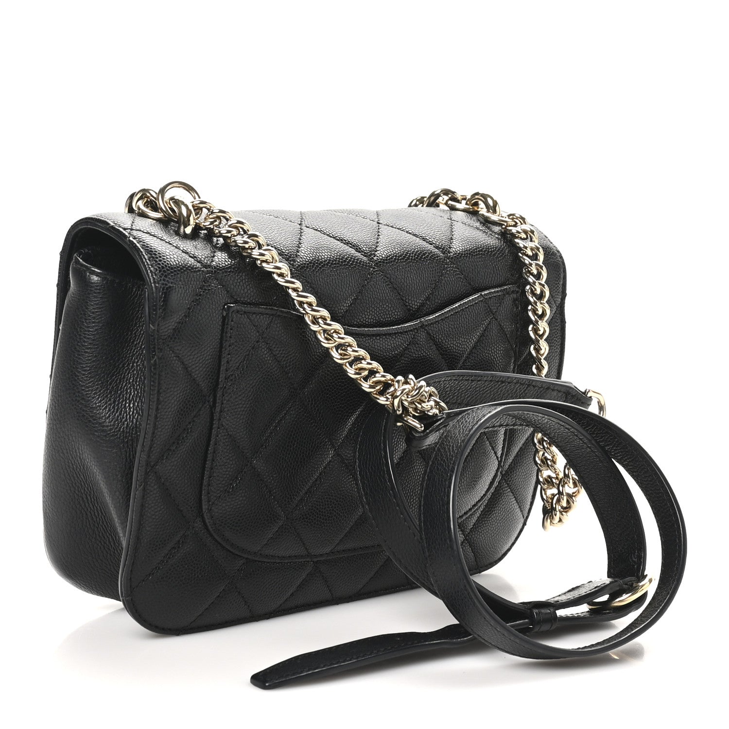 Chanel Caviar Quilted Small Studded Flap Black 3 of 10