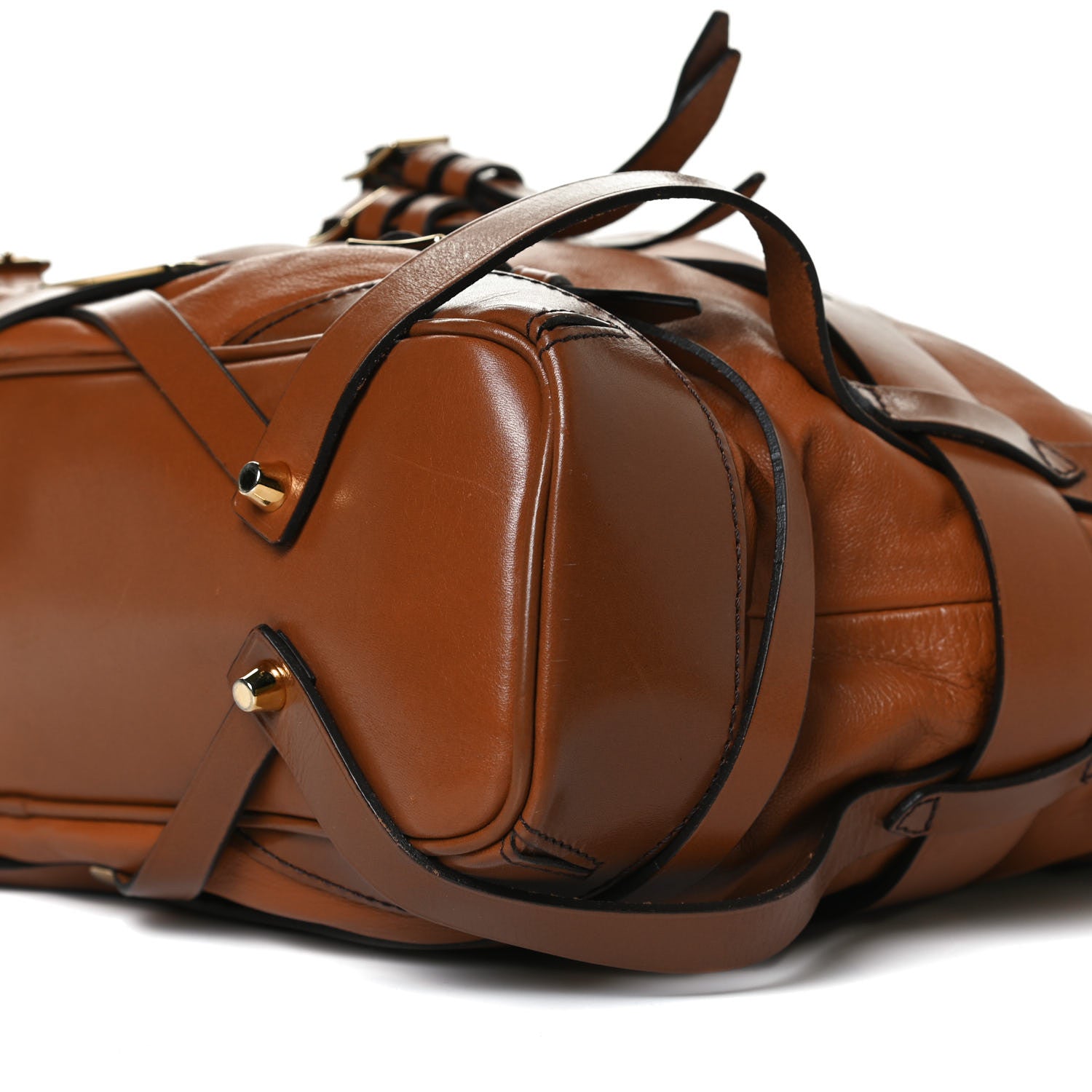 Burberry Soft Lambskin Bridle Calfskin Medium Gosford Hobo Tan 9 of 16
