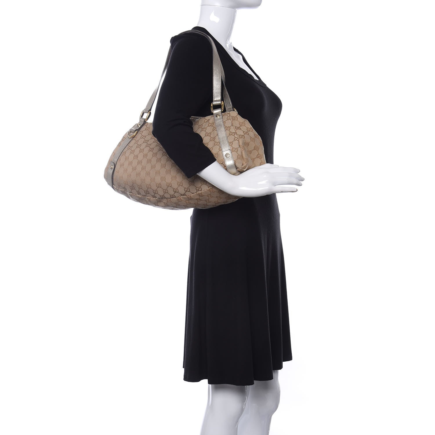 Gucci Monogram Medium Abbey Shoulder Bag Gold 2 of 10