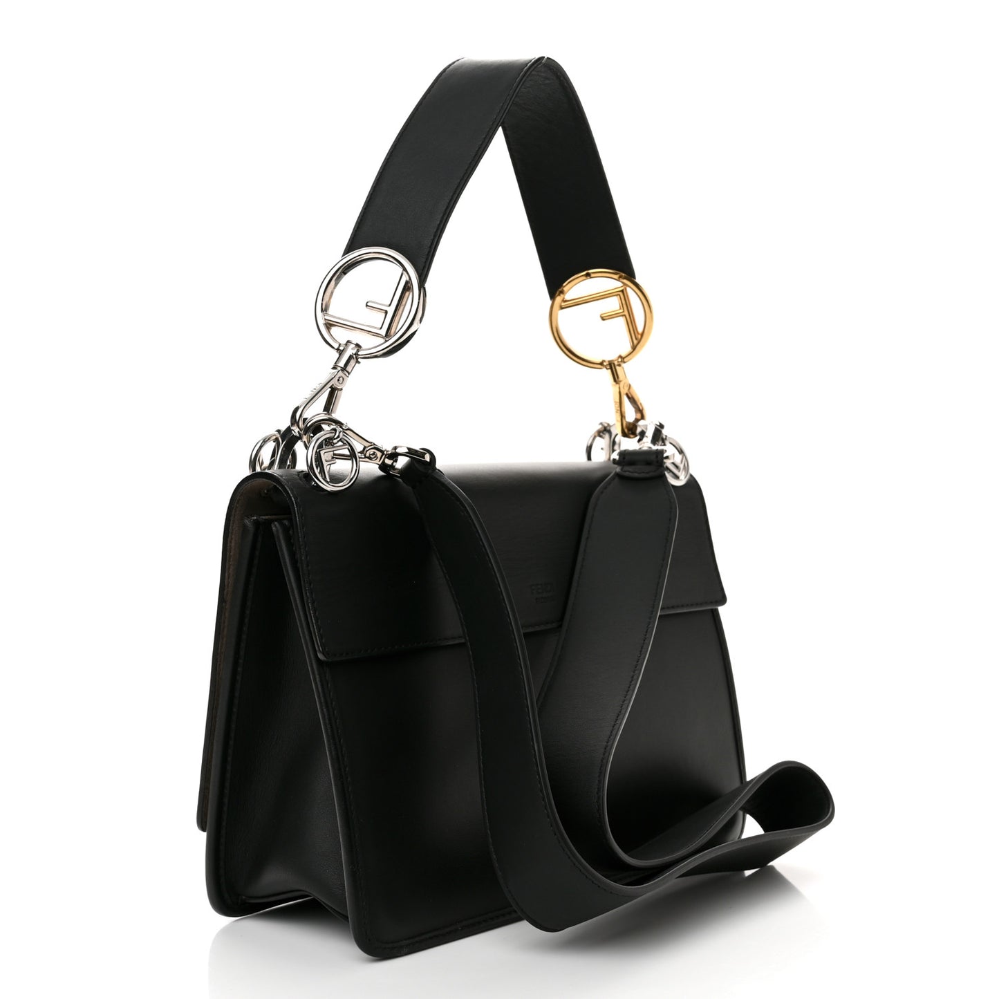 Vitello Century Opaco F is Fendi Kan I Shoulder Bag Black