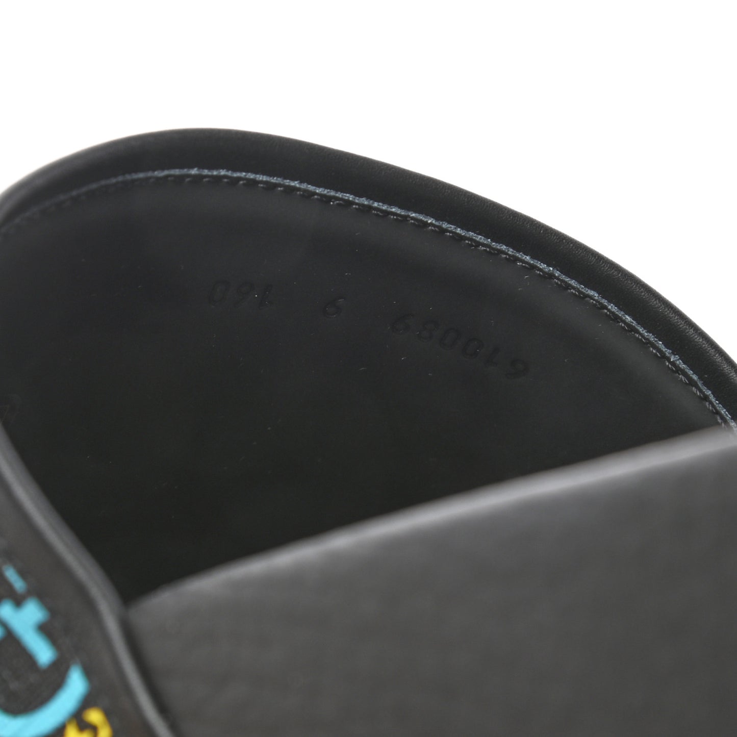 GG Supreme Monogram Psychedelic Mens Slide Sandals 9 Black Multicolor