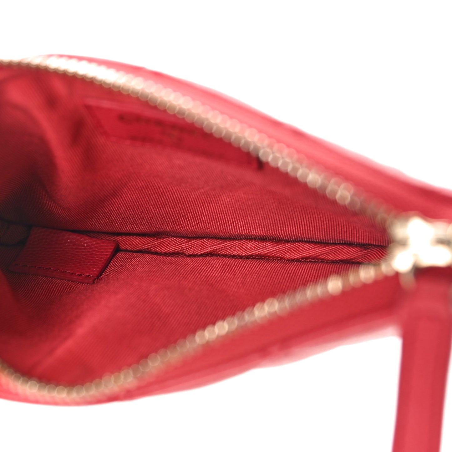 Caviar Quilted Small Cosmetic Case Dark Pink