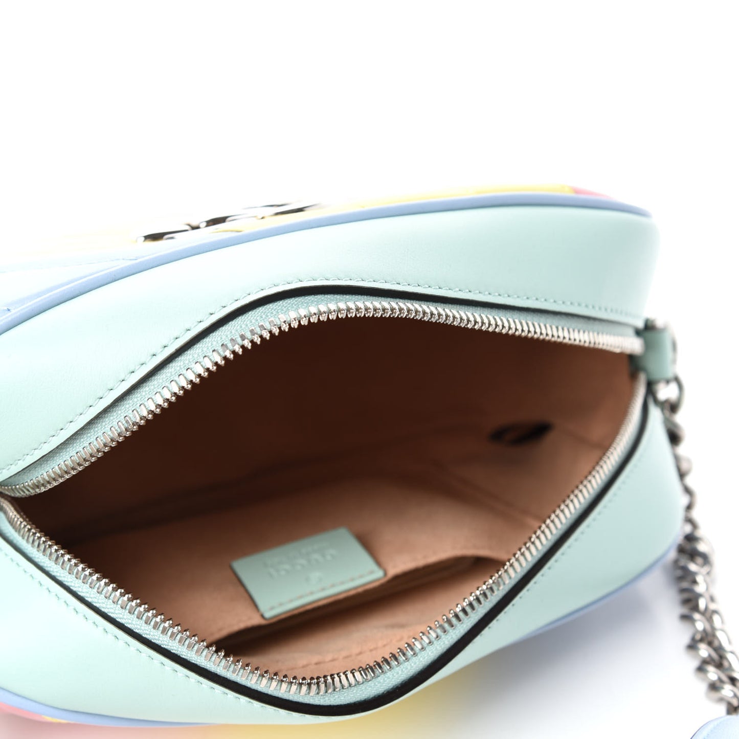 Calfskin Matelasse Diagonal Small GG Marmont Chain Shoulder Bag Multicolor Pastel