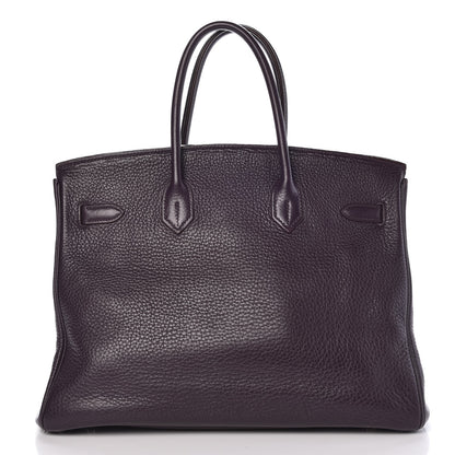 Hermes Taurillon Clemence Birkin 35 Raisin 23 of 36