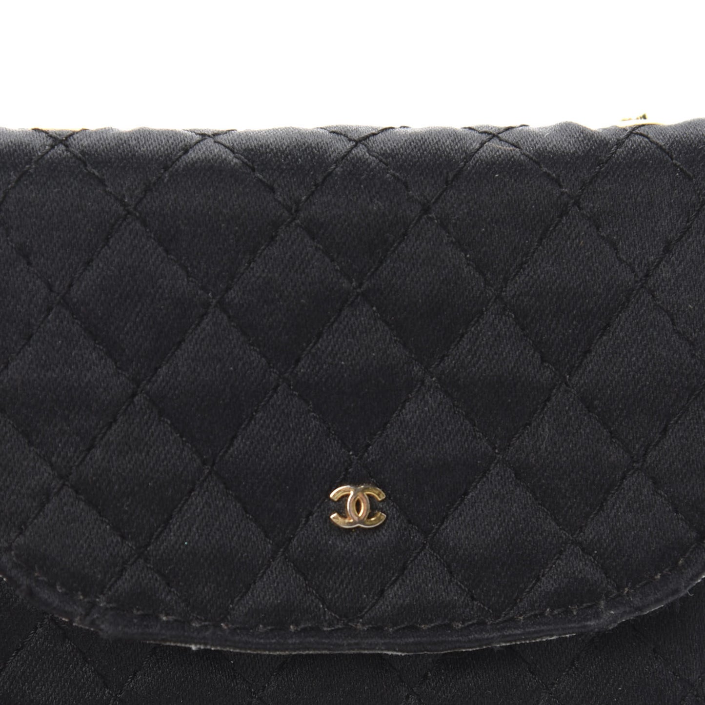 Grosgrain Quilted Micro Flap Bag Black