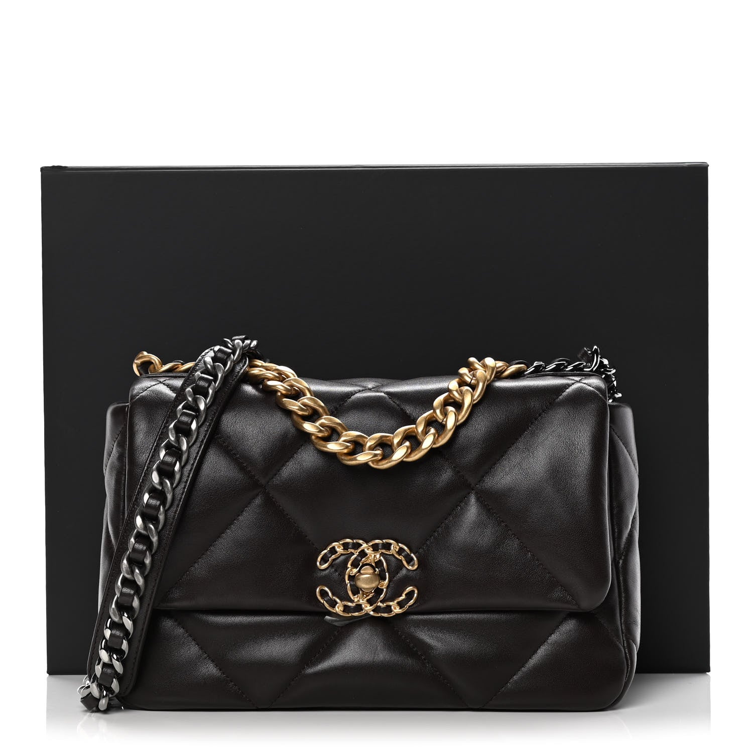 Chanel Lambskin Quilted Medium Chanel 19 Flap Dark Brown 10 of 10