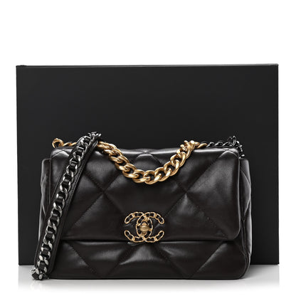Chanel Lambskin Quilted Medium Chanel 19 Flap Dark Brown 10 of 10