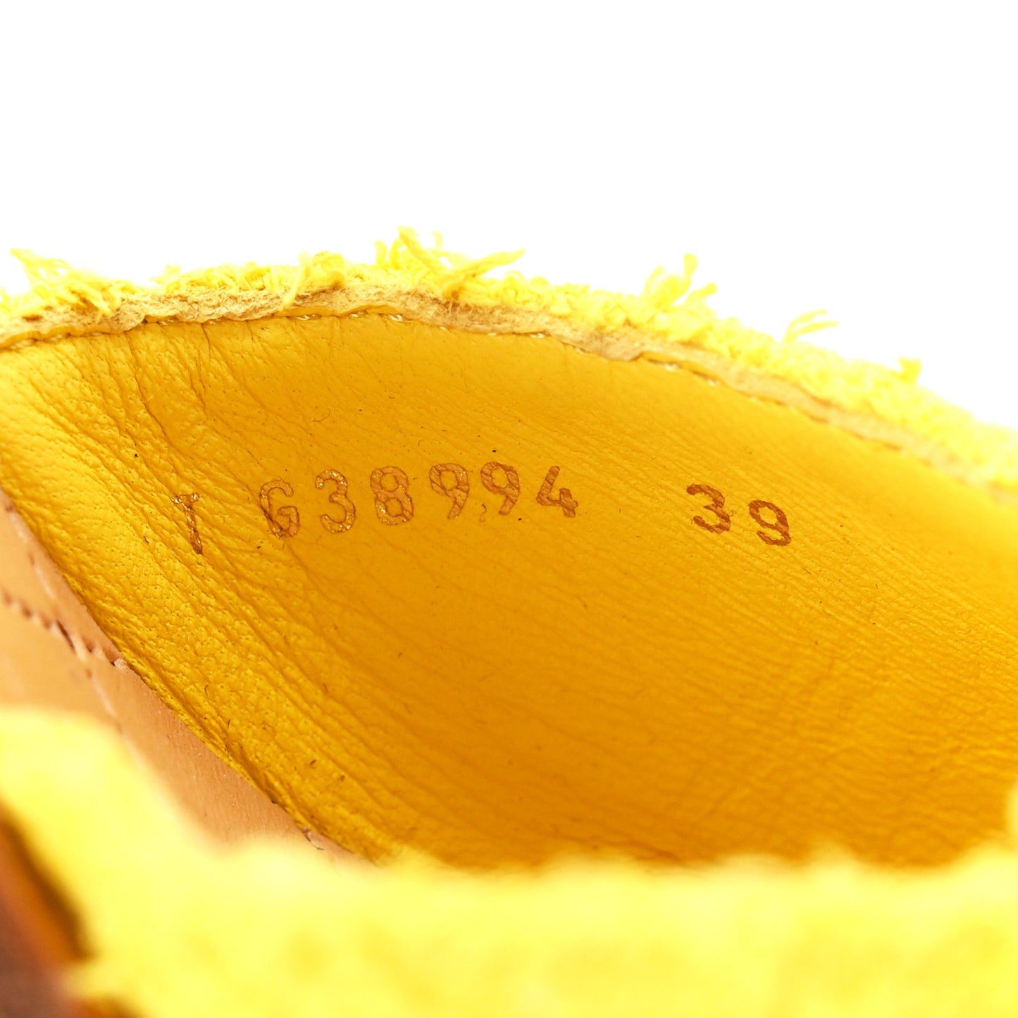 Tweed Cork CC Wedge Sandals 39 Yellow