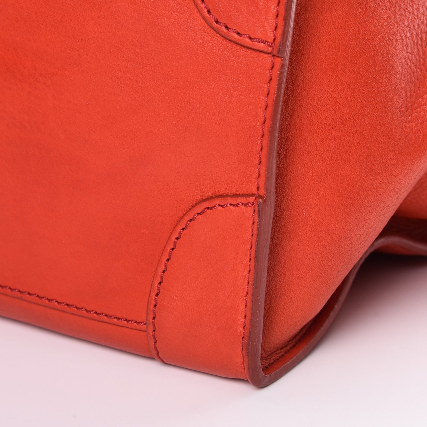 Celine Calfskin Mini Luggage Vermillion 15 of 19