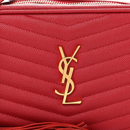 Saint Laurent Grain De Poudre Matelasse Monogram Mini Lou Camera Bag Eros Red 8 of 10