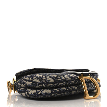 Christian Dior Oblique Saddle Bag Blue 4 of 9