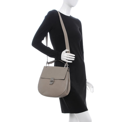 Chloe Grained Lambskin Large Drew Shoulder Bag Motty Grey 2 of 16