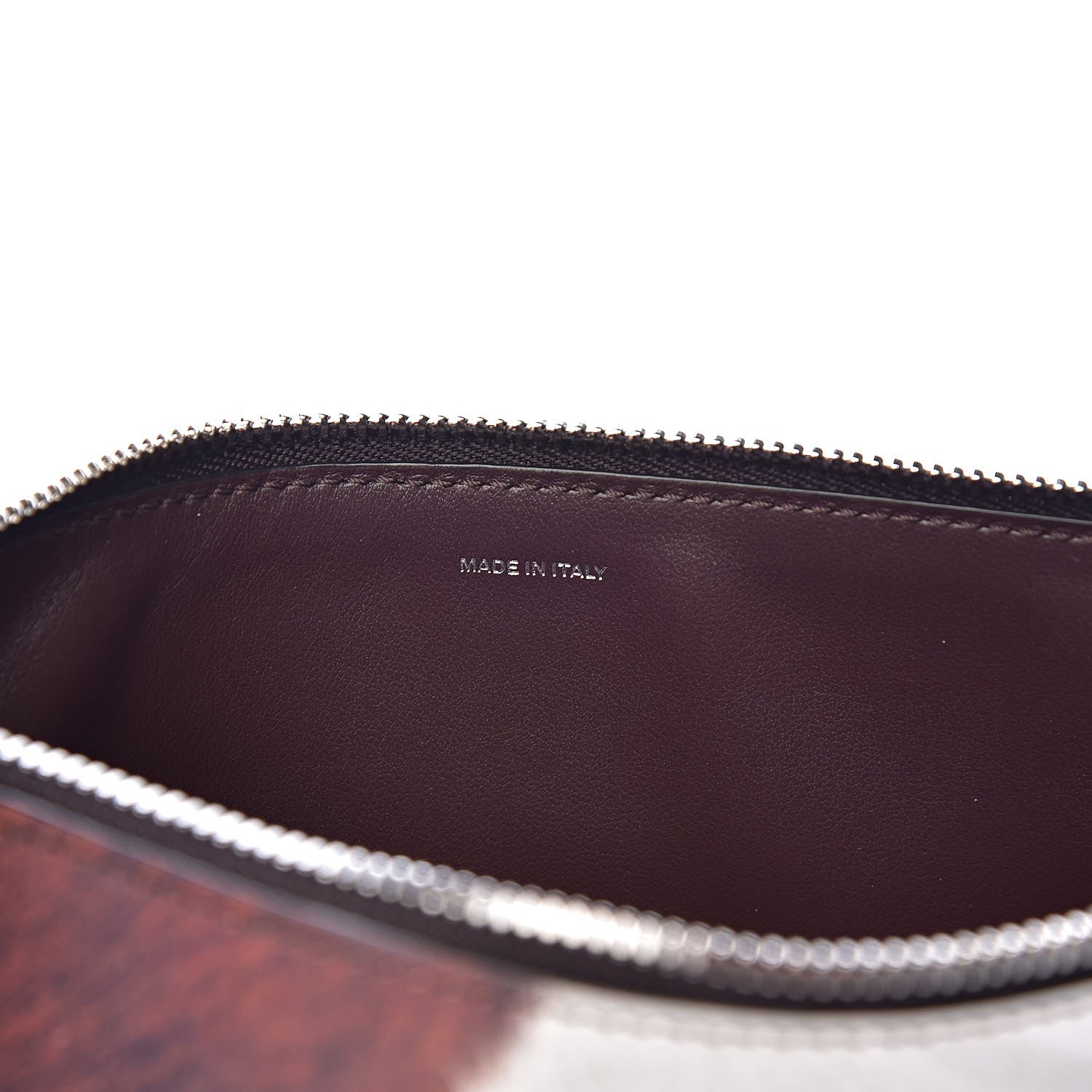Burberry Calfskin Cow Print TB Zip Pouch Mahogany 6 of 7