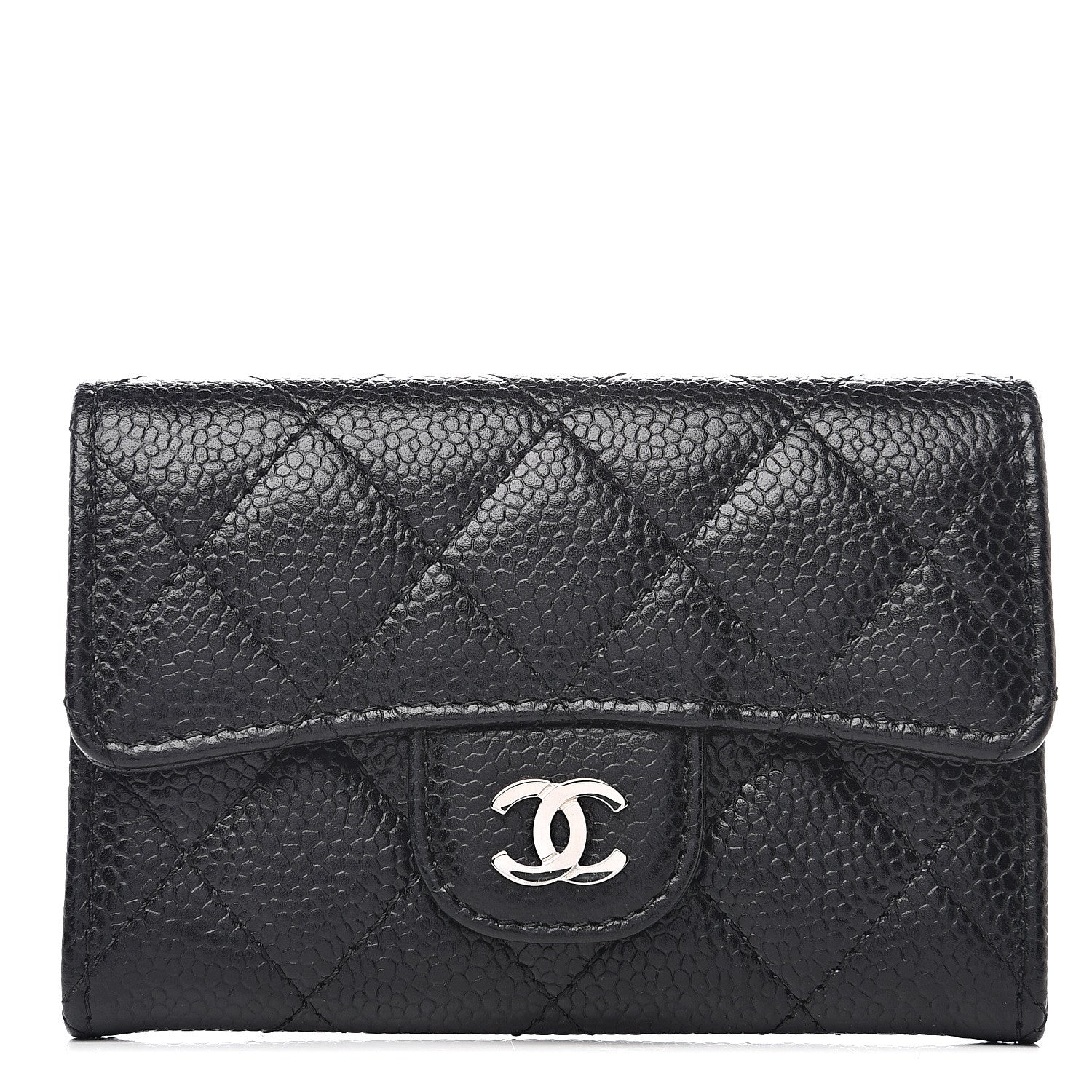 Chanel Caviar Quilted Flap Card Holder Black 1 of 8