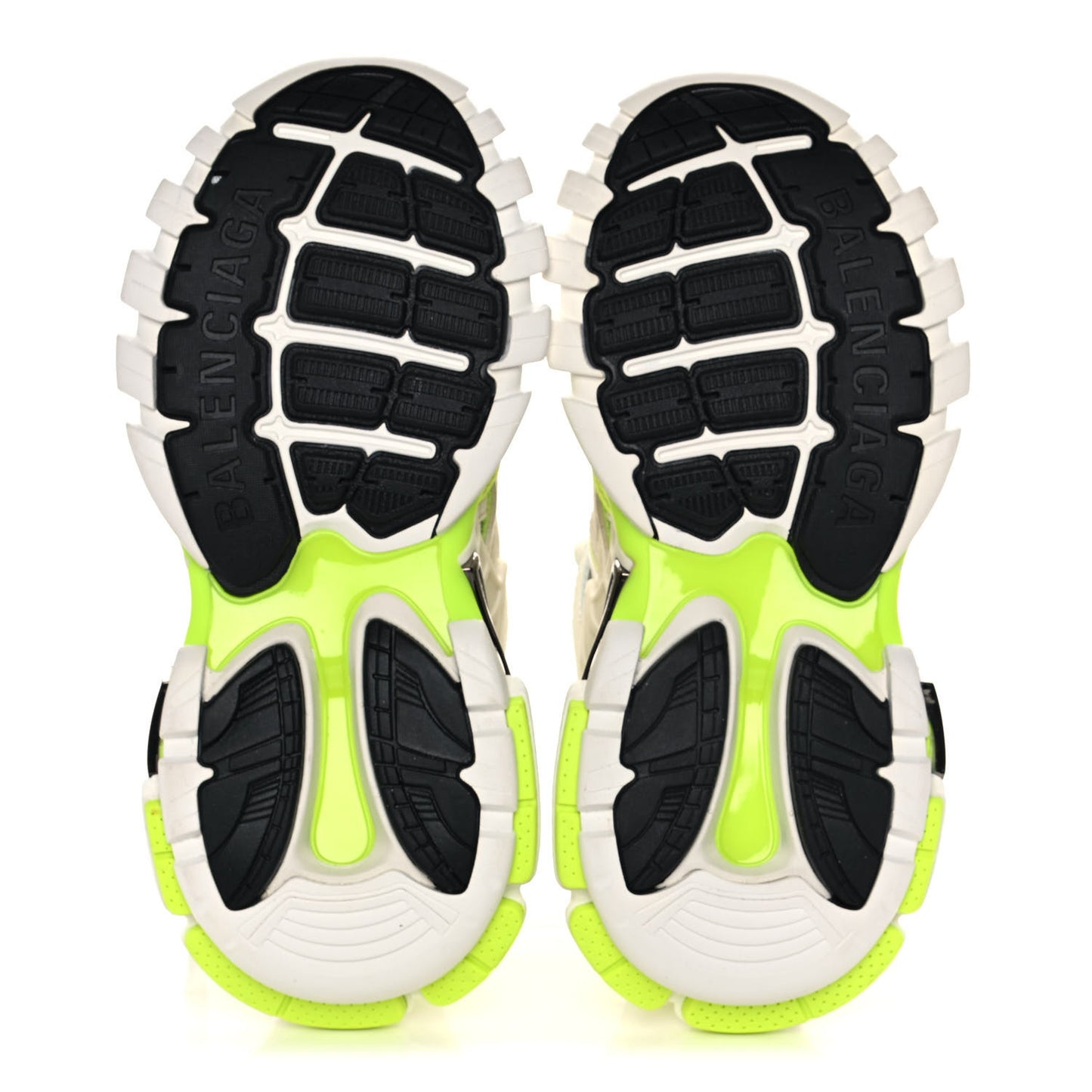 Rubber Mesh Bi-Color Womens Track.2 Open Sneakers 37 White Fluo Yellow