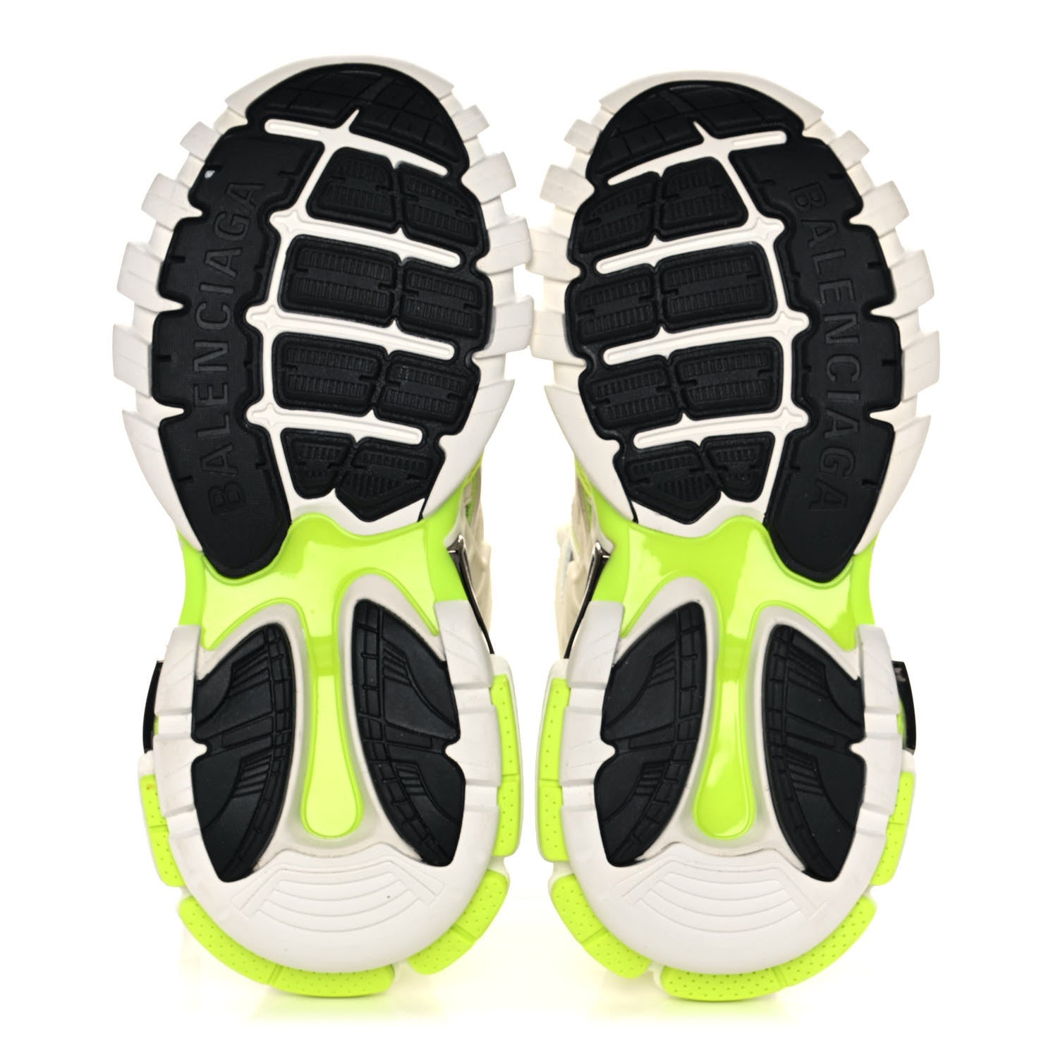 Balenciaga Rubber Mesh Bi-Color Womens Track.2 Open Sneakers 37 White Fluo Yellow 5 of 9