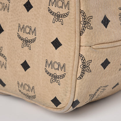 MCM Visetos Medium Essentials Shopper Tote Beige 28 of 28