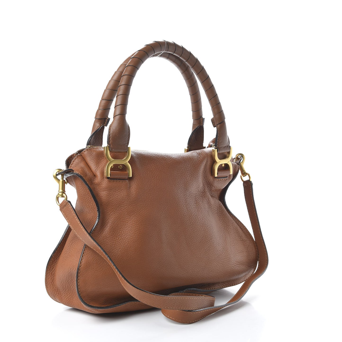 Calfskin Medium Marcie Satchel Tan