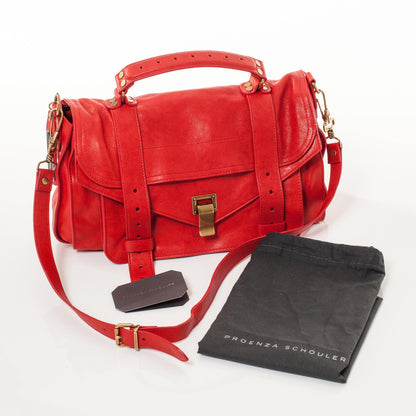 Proenza Schouler Lambskin PS1 Medium Satchel Red 9 of 11