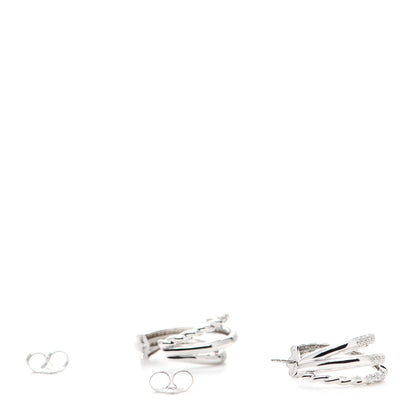 David Yurman 18K White Gold Diamond Paveflex Shrimp Earrings 3 of 4