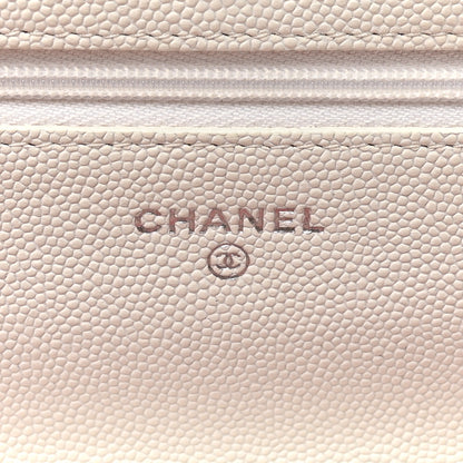 Chanel Caviar Quilted Chanel 19 Wallet On Chain WOC White Pink 6 of 11