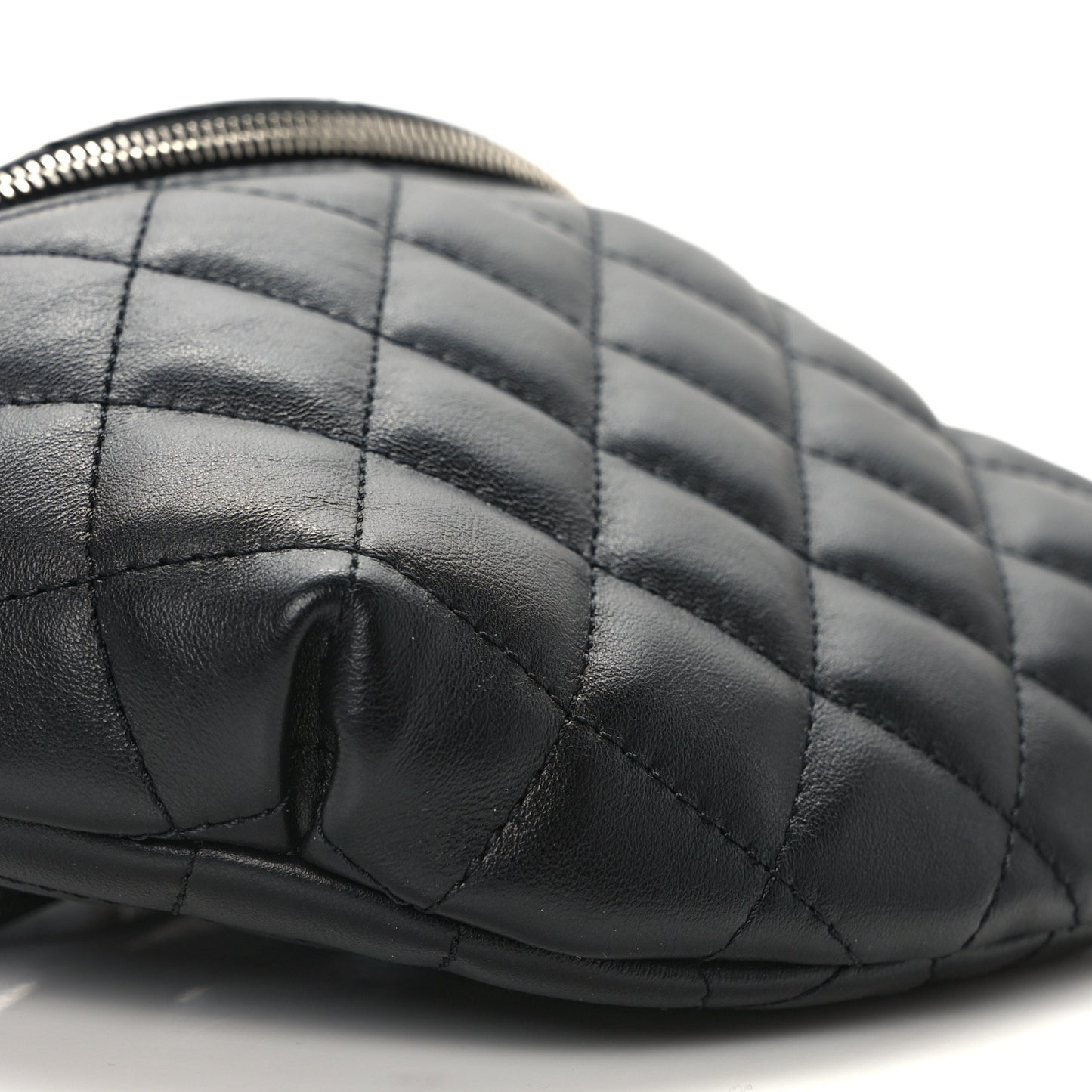 Calfskin Quilted Waist Belt Bag Black