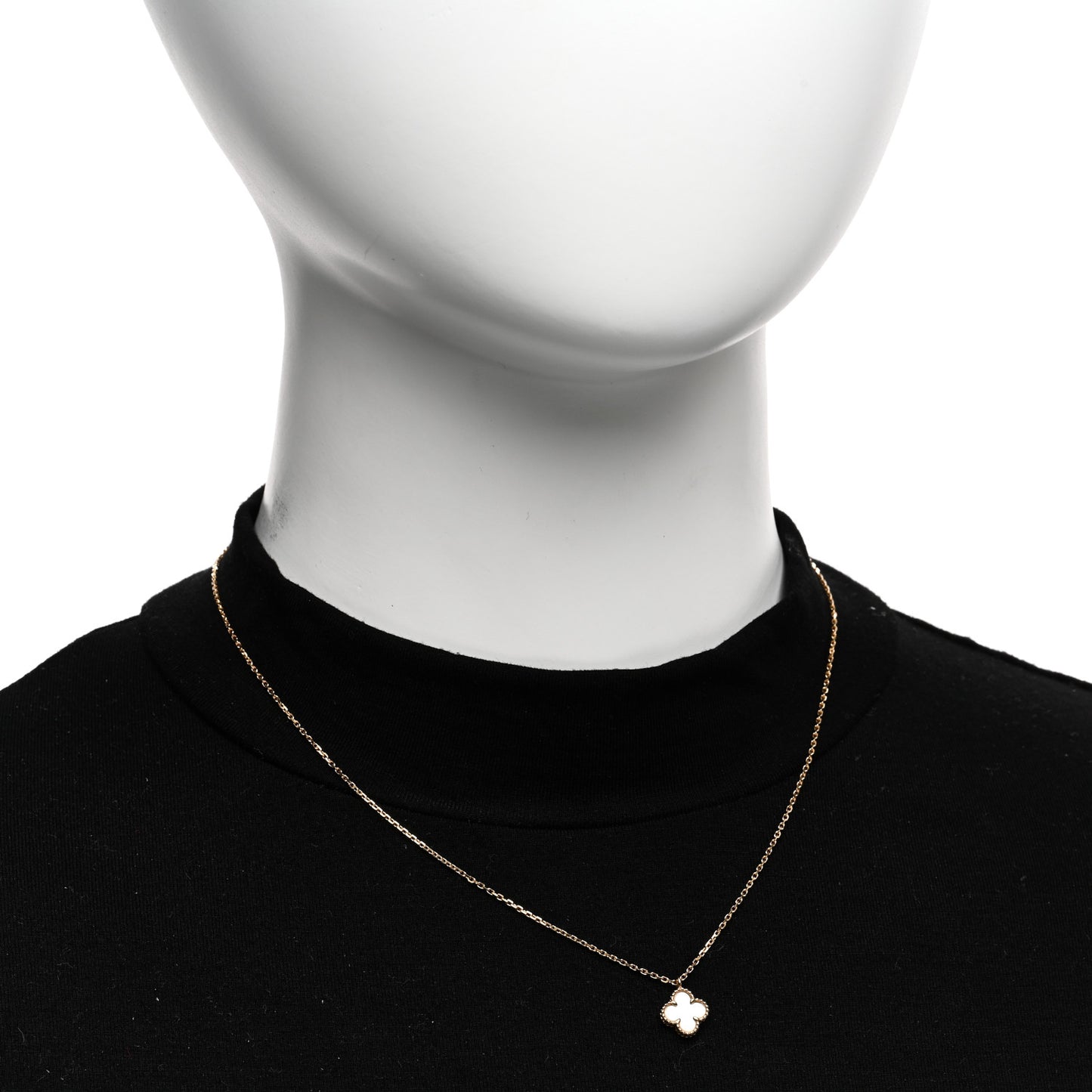 18K Yellow Gold Mother of Pearl Sweet Alhambra Pendant Necklace
