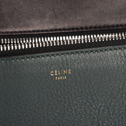 Celine Supple Calfskin Medium Bi-Color Edge Shoulder Bag Emerald 6 of 7