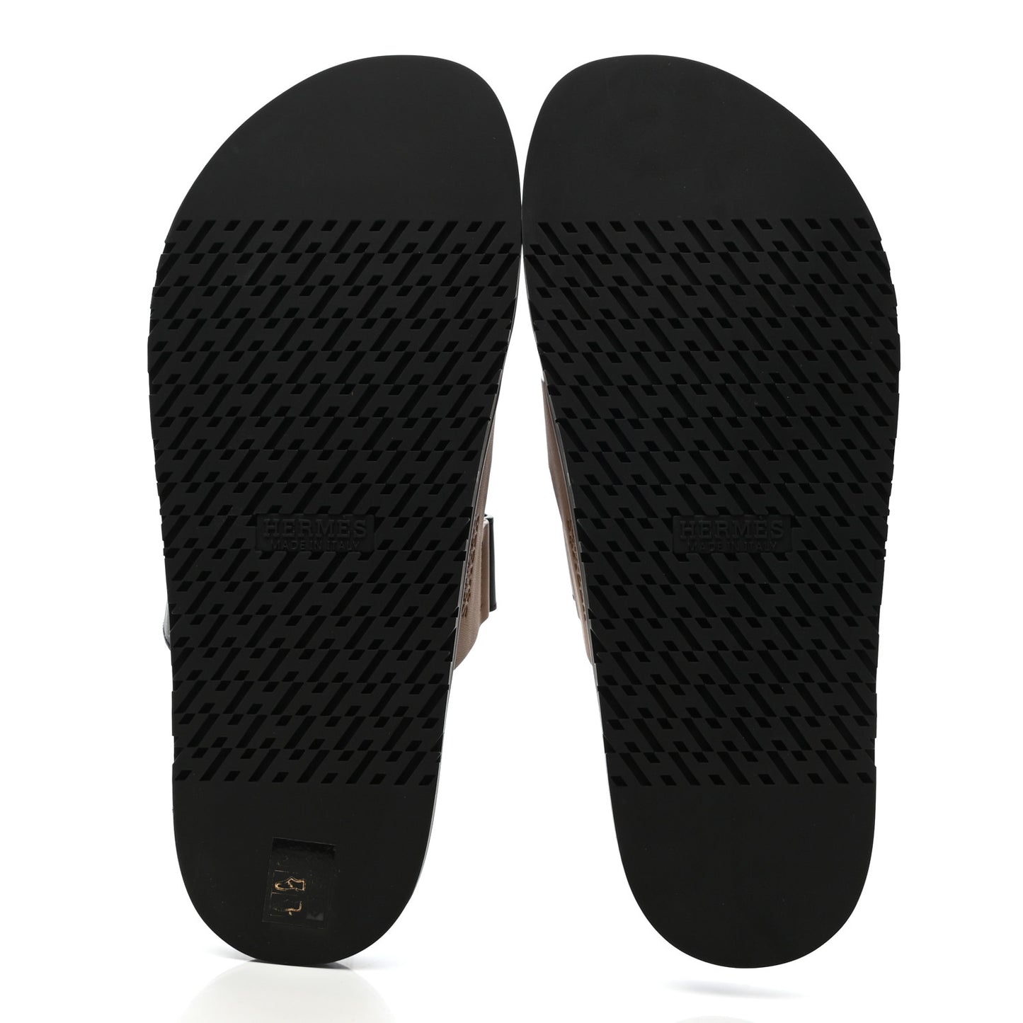 Calfskin Mens Chypre Sandals 43.5 Naturel Safari Black