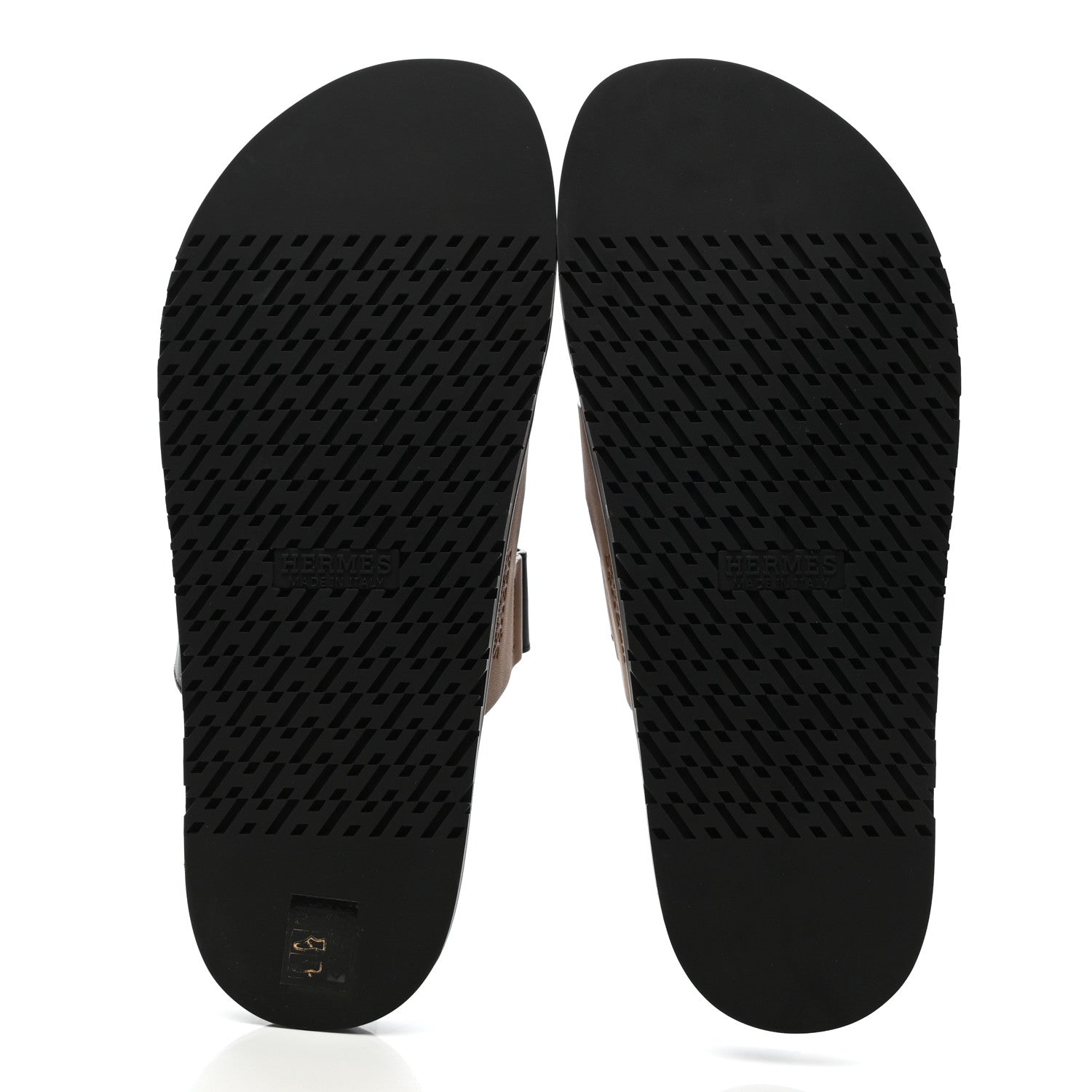 Hermes Calfskin Mens Chypre Sandals 43.5 Naturel Safari Black 5 of 9