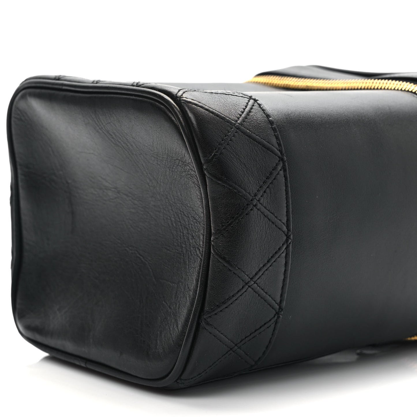 Lambskin Vanity Cosmetic Case Black