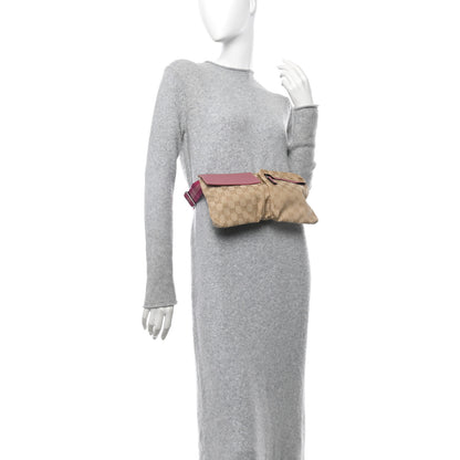 Gucci GG Monogram Web Double Pocket Belt Bag Pink 2 of 10