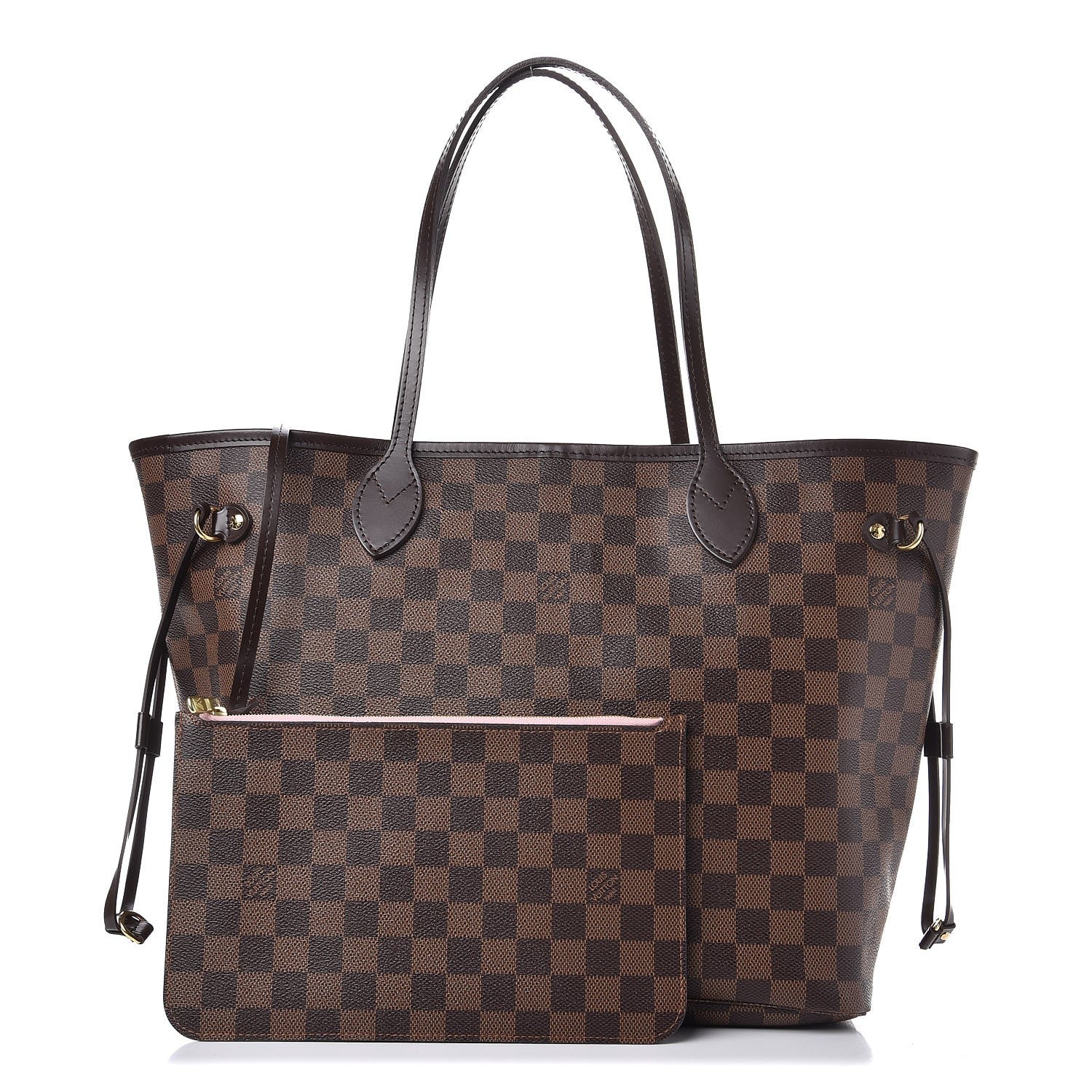 Louis Vuitton Damier Ebene Neo Neverfull MM Rose Ballerine 1 of 17