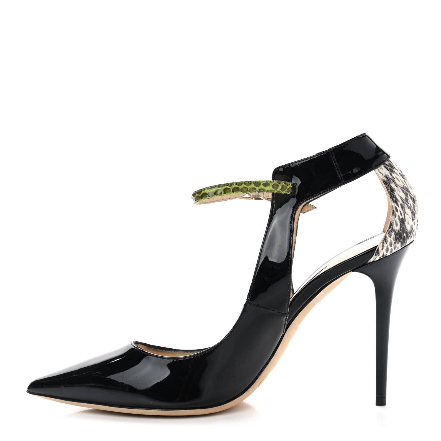 Jimmy Choo Patent Snakeskin Maiden Pumps 37.5 Black 1 of 10